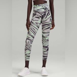 Lululemon Base Pace High-Rise‎ Tight 25" in Green Paint Glide Warp Multi Size 6